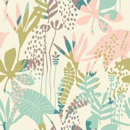 abstract floral seamless pattern with trendy hand drawn textures. modern abstract design for paper, cover, fabric, interior decor and other users