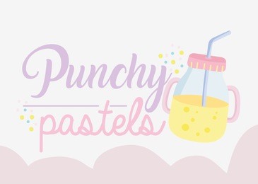 punchy pastel concept with juice
