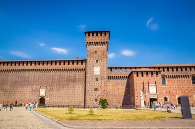the sforza castle - castello sforzesco in milan, italy