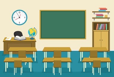 vector illustration of kids classroom