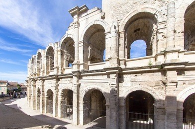 roman amphitheatre (roman arena) in arles, france