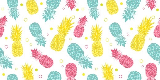 vector colorful pineapples summer tropical seamless pattern background. great as a textile print, party invitation or packaging.