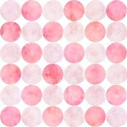 pink watercolor background in seamless circle pattern