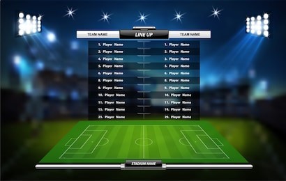 football or soccer playing field with set of infographic elements. sport game. sport cup. vector illustration.