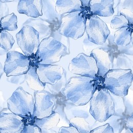 floral seamless pattern 11. watercolor background with delicate blue flowers