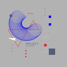 trendy abstract art geometric background with flat, minimalistic memphis style. vector poster with elements for design