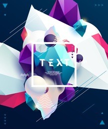 poster design template with polygonal elements