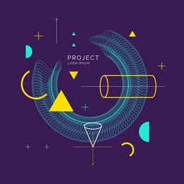 trendy abstract art geometric background with flat, minimalistic memphis style. vector poster with elements for design
