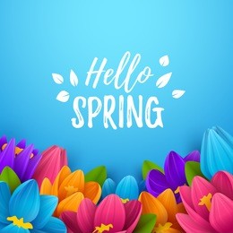 colorful spring background with beautiful flowers. vector illustration