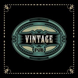 vintage badge pub logo