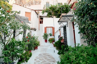 village of anafiotika  under the acropolis,athens greece