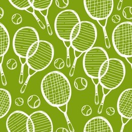 sport sketch equipment seamless pattern. tennis and badminton
