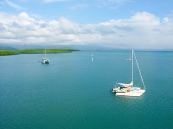 view along the coast of port douglas queensland australia