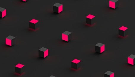 abstract 3d rendering of geometric shapes. computer generated minimalistic background with cubes. modern design for poster, cover, branding, banner, placard