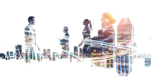 modern business lifestyle. mixed media