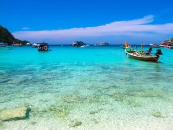 the beautiful beach on a tropical island koh racha yai, thailand