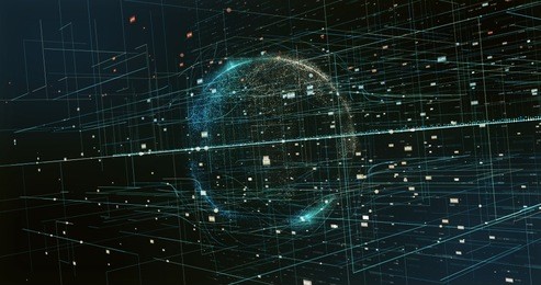 digital data  earth. 3d rendering