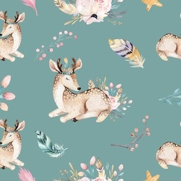 cute family baby raccon, deer and bunny. animal nursery giraffe, and bear isolated illustration. watercolor boho raccon drawing nursery seamless pattern. kids background, nursery print design