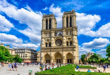 cathedral notre dame de paris in paris, france. architecture and landmarks of paris. postcard of paris