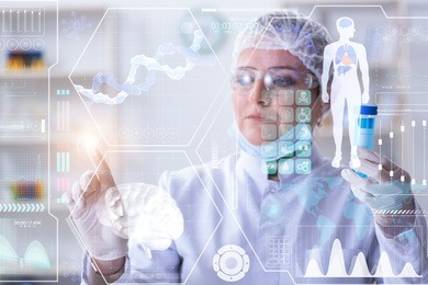 woman doctor in telemedicine mhealth concept