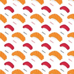 salmon sushi seamless pattern background,vector illustration eps 8