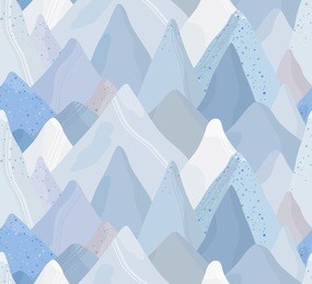 mountain seamless pattern. landscape vector illustration. abstract background. hand drawn rocks.
