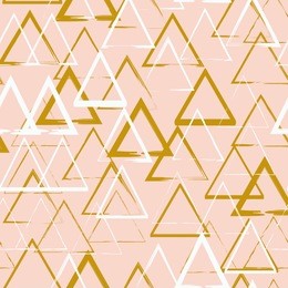 seamless geometric tribal triangle hand drawn pastel background pattern in vector gold pink