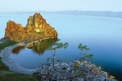"shaman-rock." cape of olkhon island on lake baikal currently has the status of a state natural and historical monument. russia