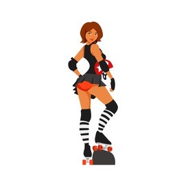 cute beautiful roller skate girl 
