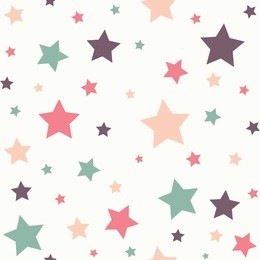 seamless sweets colorful star with vintage style on white background vector pattern