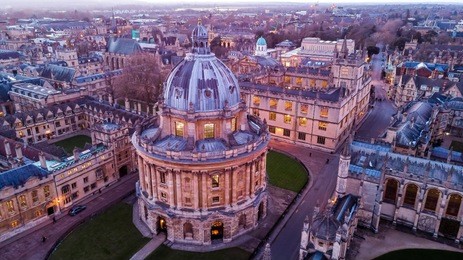 aerial view of central oxford, united kingdom