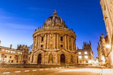 radcliff camera in oxford in starry spring night, united kingdom