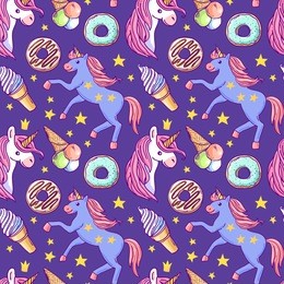 beautiful hand drawn vector seamless pattern unicorn. cartoon style. good for baby clothes. 