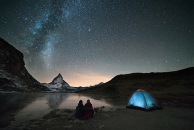 night spent in tent under milkyway and watching famous matterhorn