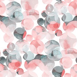 watercolor seamless pattern with multicolored circles. geometric background.
