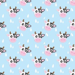 seamless cow pattern background wallpaper isolated