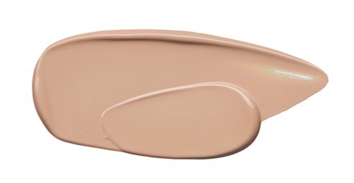 light beige creamy foundation texture isolated on white back