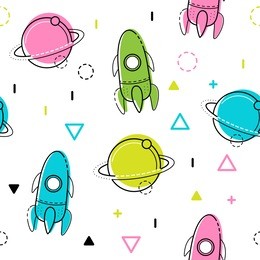 space vector seamless pattern. multicolored background