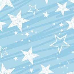 blue and white seamless pattern with stars, spots. decorative wallpaper, good for printing. hand drawn overlapping background, texture with decor elements, lines and shapes. design backdrop vector