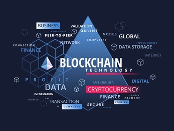 blockchain cryptocurrency infographics - what is block chain technology cryptography business concept 