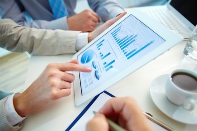 business people meeting to discuss the situation on the market