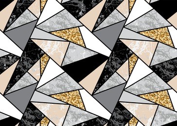 marble seamless background with geometric shapes and gold glitter. diamond pattern. template for textile, apparel, card, invitation, wedding etc.
