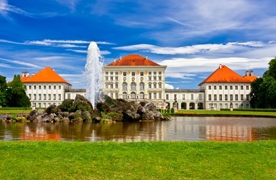 nymphenburg castle front view in a summer day