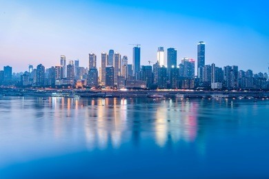 chongqing's beautiful city night view skyline