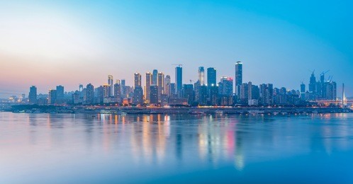 chongqing's beautiful city night view skyline