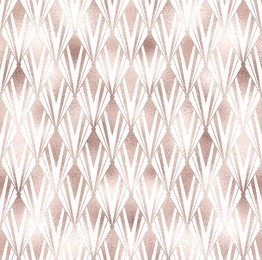 art deco seamless pattern. rose gold rhombus scales. pink glitter geometric texture. elegant template for your design, wrapping paper, wallpaper, print, fabric, retro party.