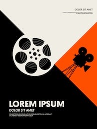 movie and film abstract modern poster background. design element template can be used for backdrop, brochure, leaflet, publication, vector illustration