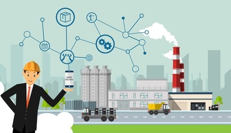 smart factory vector illustration.