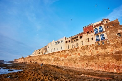 medina entrance tower and old city walls in essaouira, morocco