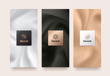 vector set packaging templates with different texture for luxury products.logo design with trendy linear style.vector illustration